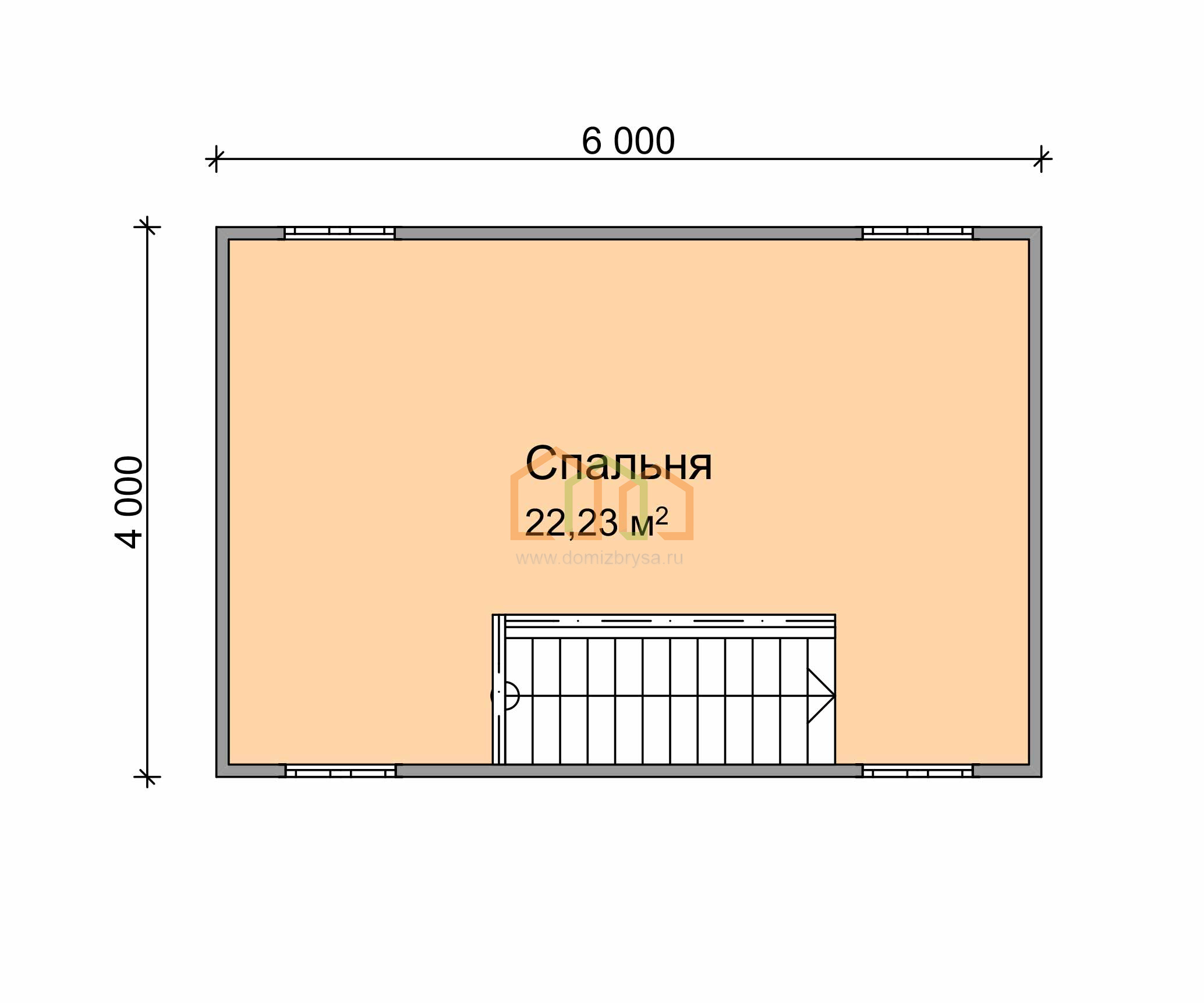 Баня из бруса с мансардой Меркурий - 4 6x8 Площадь: 72 м² с террасой под  ключ в Самаре